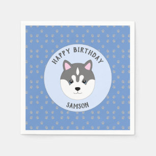 Blue Dog Birthday Party Napkin