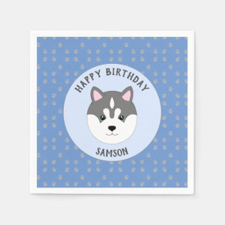 Blue Dog Birthday Party Napkin