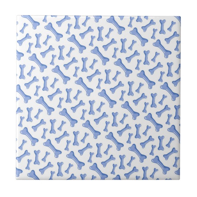 Blue Dog Bones Cute Puppy Pattern Animal Lover Tile (Front)