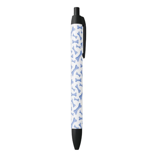 Blue Dog Bones Delicate Cute Puppies Animal Lover Black Ink Pen (Bottom (Vertical))