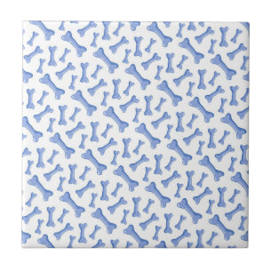 Blue Dog Bones Delicate Cute Puppies Animal Lover Tile