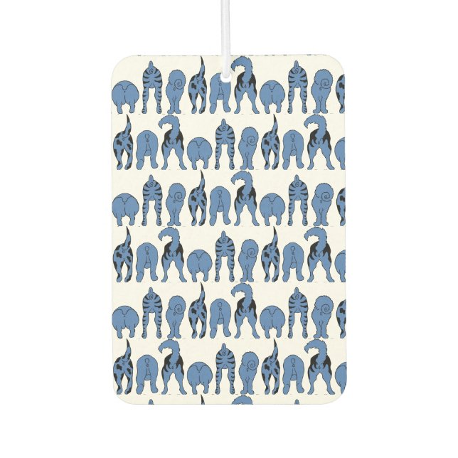 Blue Dog Butts Pattern Air Freshener (Front)