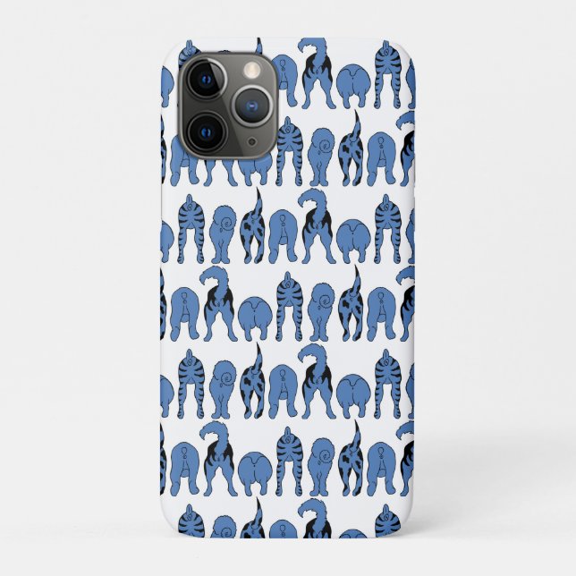 Blue Dog Butts Pattern Case-Mate iPhone Case (Back)