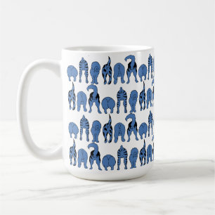 Blue Dog Butts Pattern Coffee Mug