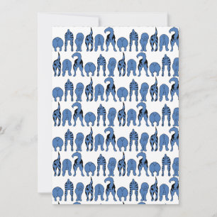 Blue Dog Butts Pattern Holiday Card