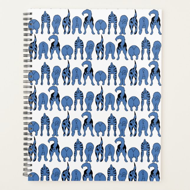 Blue Dog Butts Pattern Planner (Front)