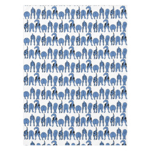 Blue Dog Butts Pattern Tablecloth