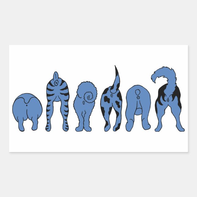 Blue Dog Butts Sticker (Front)