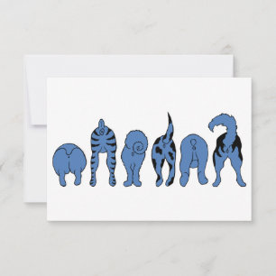 Blue Dog Butts Thank You Card