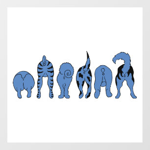 Blue Dog Butts Window Cling