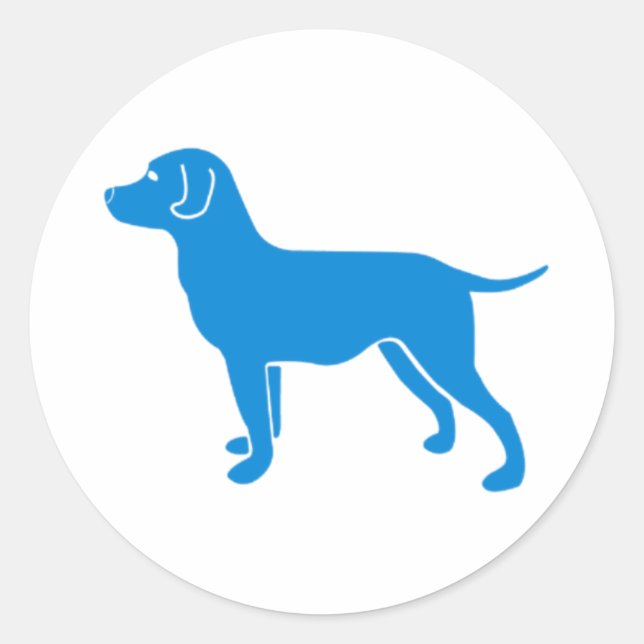 Blue Dog Design Classic Round Sticker (Front)