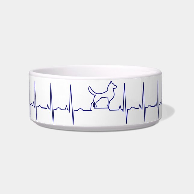 Blue Dog Heartbeat Bowl (Front)
