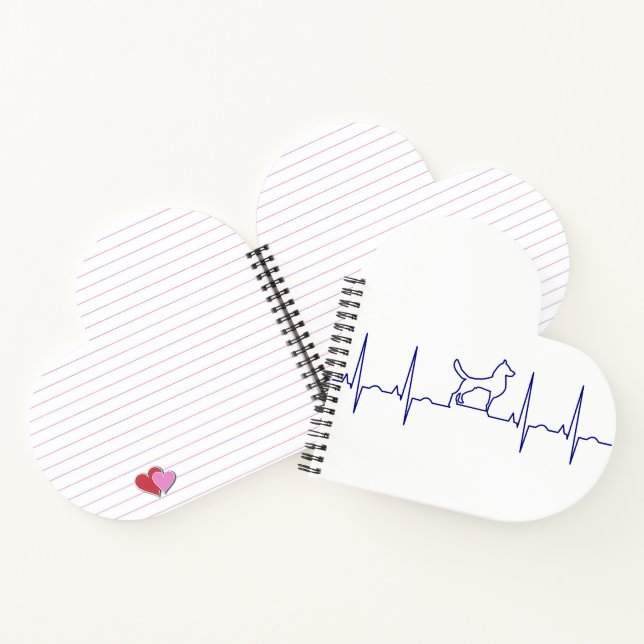 Blue Dog Heartbeat Notebook  (Inside)