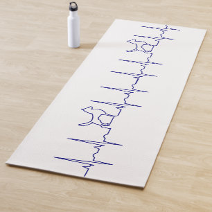 Blue Dog Heartbeat Yoga Mat  