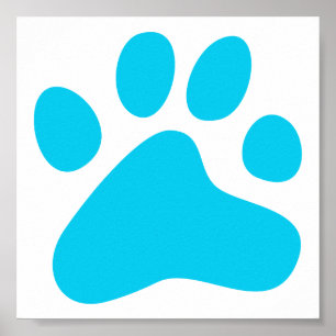 Blue Dog Paw Poster