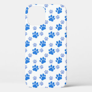 Blue Dog Paw Print Simple Animal Lover Puppies iPhone 12 Case