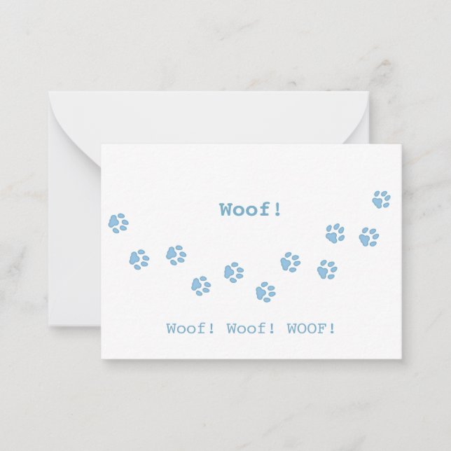 Blue Dog Paw Prints Pet Owner's Cute Personalized Card (Front)