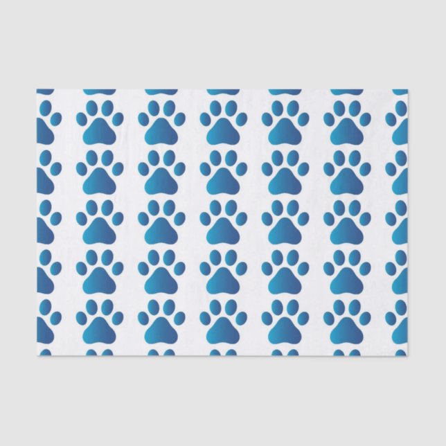 Blue Dog Paw Tissue Paper (Front)