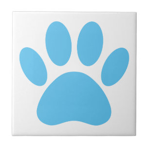 Blue Dog Pawprint Tile
