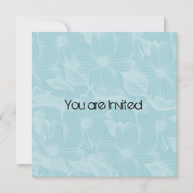 Blue Dogwood Flowers Baby Shower Invitation (Front)