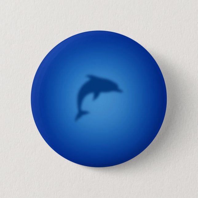 Blue dolphin 2 inch round button (Front)