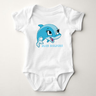 blue dolphin baby bodysuit