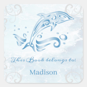 Blue Dolphin Book Sticker
