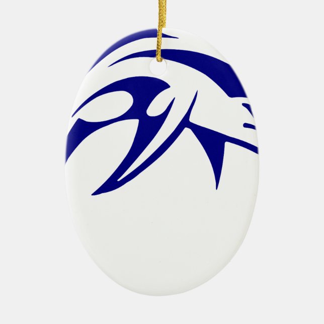 Blue Dolphin Ceramic Ornament (Front)