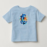 Blue Dolphin Jumping Over Ocean Waves