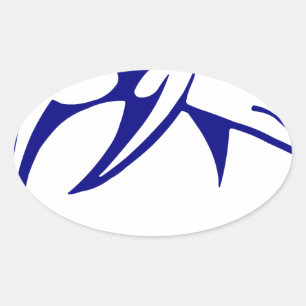 Blue Dolphin Oval Sticker