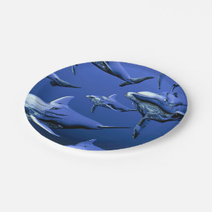 Blue Dolphin Paper Plate