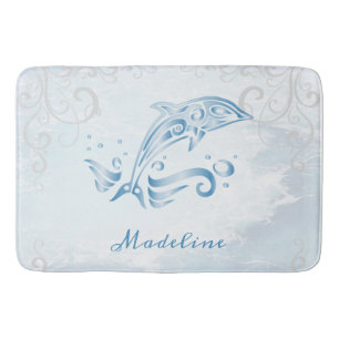 Blue Dolphin Personalized Bath Mat