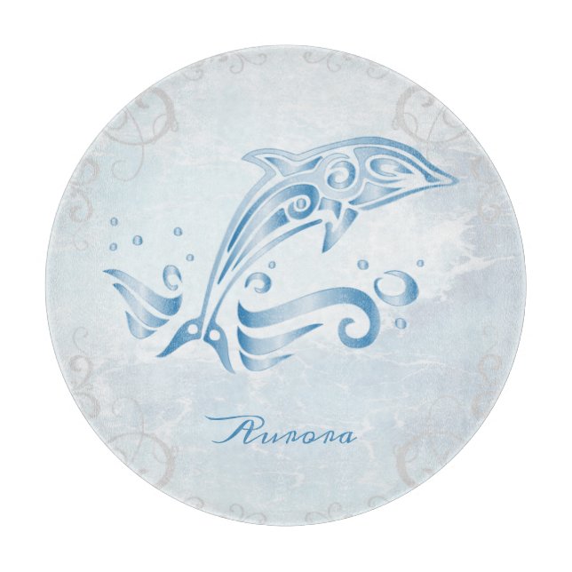 Blue Dolphin Personalized Cutting Board (Front)