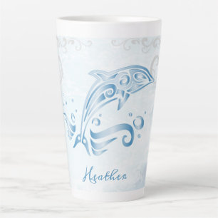 Blue Dolphin Personalized Latte Mug