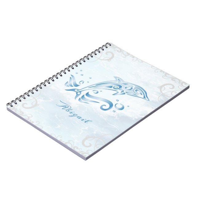 Blue Dolphin Personalized Notebook (Left Side)