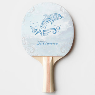 Blue Dolphin Personalized Ping Pong Paddle