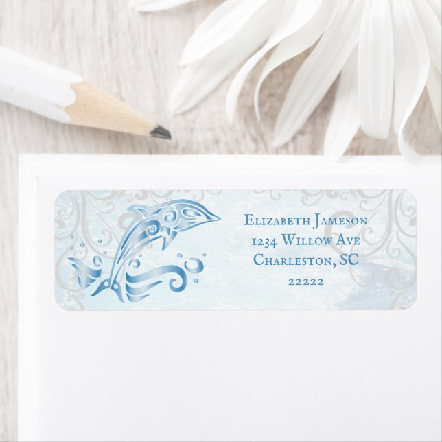 Blue Dolphin Return Address Label (Insitu)