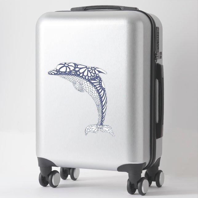 Blue Dolphin Tiki Style Patterned Sealife (Suitcase)