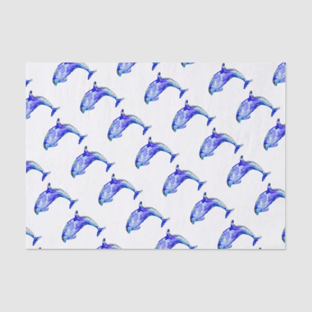 Blue Dolphin Tissue Paper (Front)