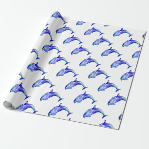 Blue Dolphin Wrapping Paper