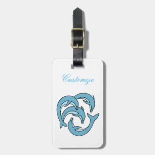 Blue Dolphins circling Thunder_Cove Bar Luggage Tag