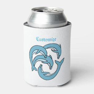 Blue Dolphins circling Thunder_Cove Can Cooler