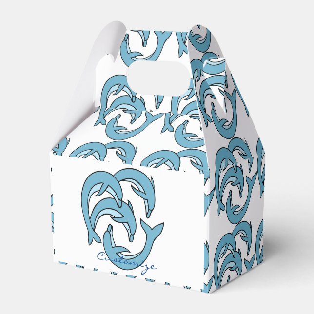 Blue Dolphins circling Thunder_Cove Favor Box (Front Side)