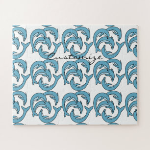 Blue Dolphins circling Thunder_Cove Jigsaw Puzzle