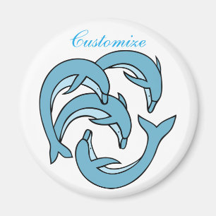 Blue Dolphins circling Thunder_Cove Magnet