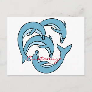 Blue Dolphins circling Thunder_Cove Postcard