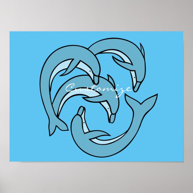 Blue Dolphins circling Thunder_Cove Poster (Front)