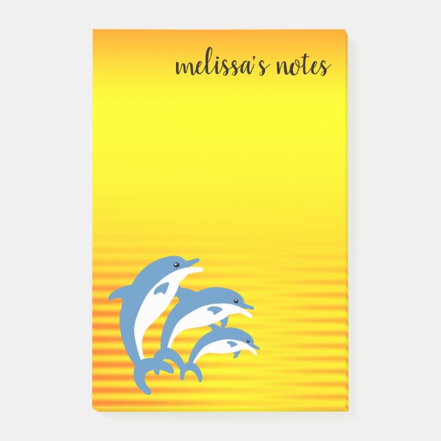 Blue Dolphins Dancing in the Tropical Sun Post-it Notes (Front)