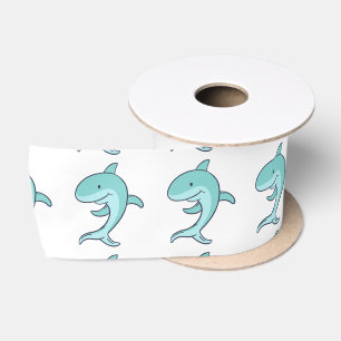 Blue Dolphins Leaping Thunder_Cove Satin Ribbon