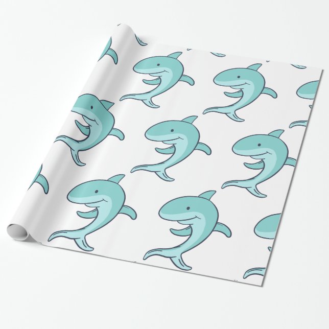 Blue Dolphins Leaping Thunder_Cove Wrapping Paper (Unrolled)